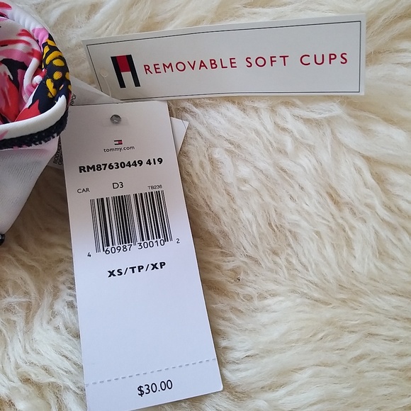 NEW SWIM TOP WITH REMOVABLE SOFT CUPS Tommy Hilfiger - XS - Picture 12 of 14